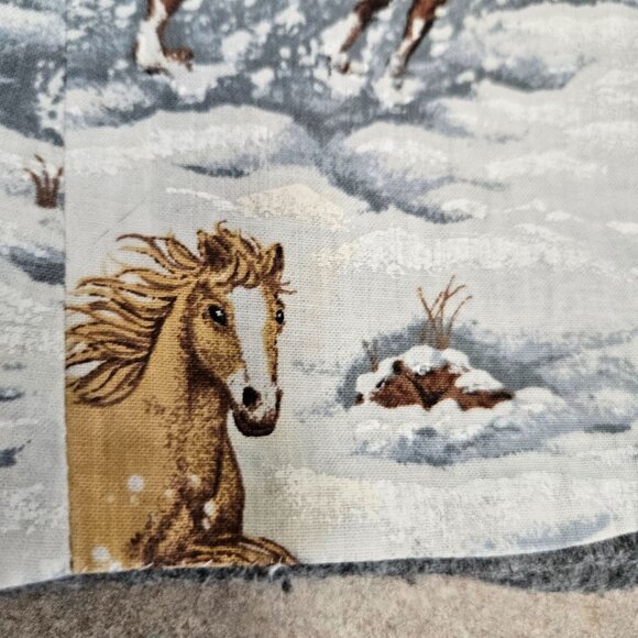 Handmade Horse Print Childrens Vest Western Motif Grey Back Panel Yarn Tail 1-2y - Picture 6 of 9